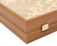 Luxury Olive Wood Burl Backgammon Set By Manopoulos With Luxury Wooden Cups
