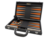 Italfama Folding Leatherette Backgammon Set In Black And Orange