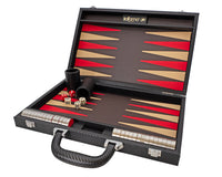 Italfama Folding Leatherette Backgammon Set In Black And Red