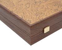 The Manopoulos Luxury Walnut Burl And Wenge Backgammon Set With Luxury Cups