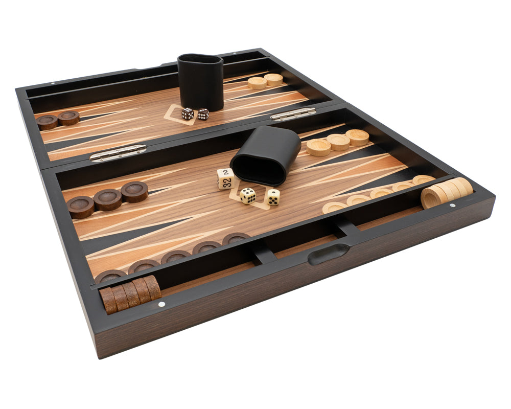 Italfama Folding Wooden Backgammon Set With Protective Bag