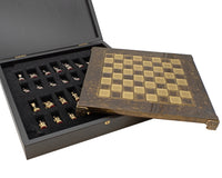 Manopoulos Greek And Roman Army Metal Chess Set With Wooden Case - Small