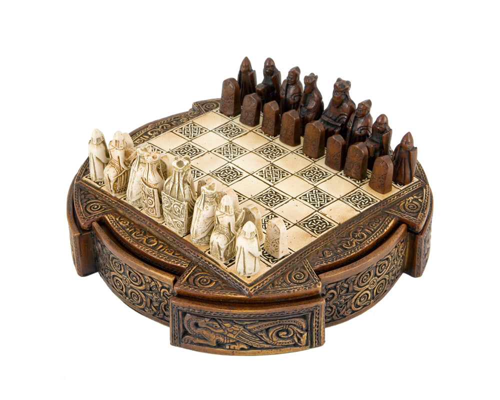 Isle Of Lewis Compact Celtic Chess Set, 9 Inches