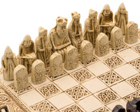 Isle Of Lewis Compact Celtic Chess Set, 9 Inches, Ivory Color