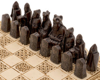 Isle Of Lewis Compact Celtic Chess Set, 9 Inches, Ivory Color