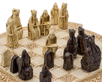 Isle Of Lewis Compact Celtic Chess Set, 9 Inches, Ivory Color