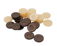 Deluxe Backgammon Stones, Brown & Ivory, 1.4 Inches