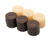 Deluxe Backgammon Stones, Brown & Ivory, 1.4 Inches