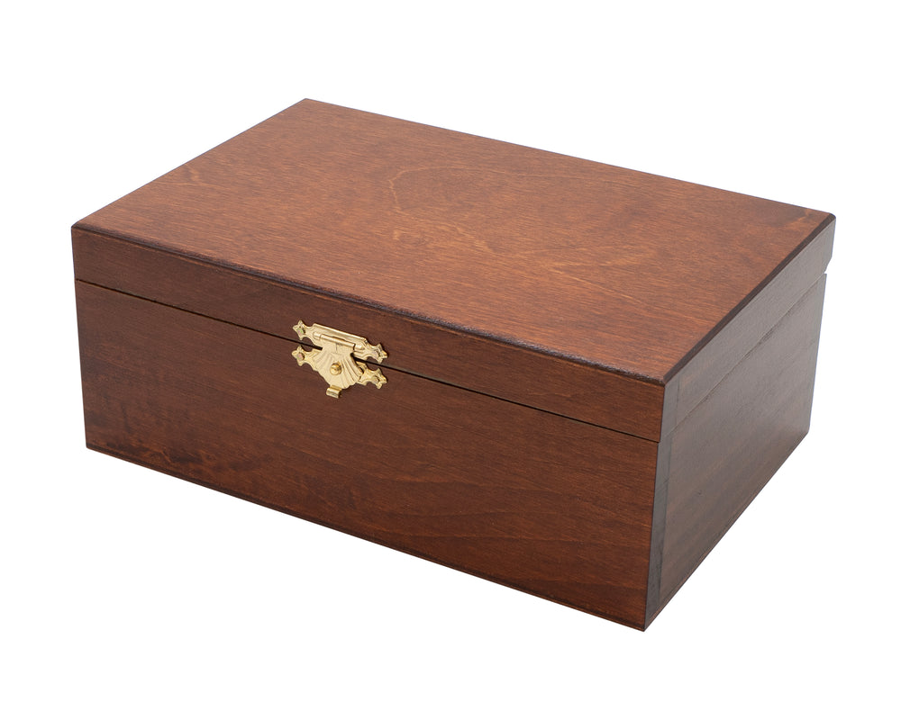 Number 5 Birch Wood Storage Case For Chess Pieces - Stained