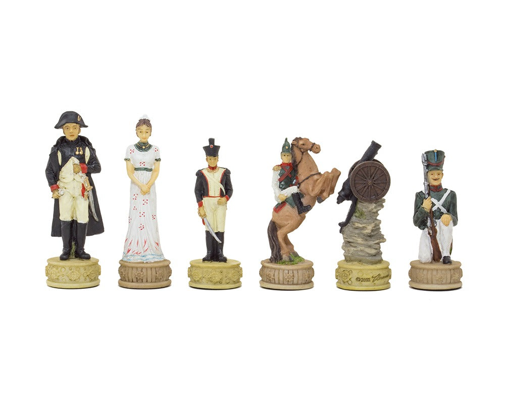 Napoleon Vs. The Russians Hand-Painted Themed Chess Pieces By Italfama