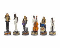 The Jazz Band Vs. Rock Stars Hand-Painted Themed Chess Pieces By Italfama