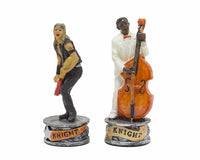 The Jazz Band Vs. Rock Stars Hand-Painted Themed Chess Pieces By Italfama