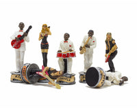The Jazz Band Vs. Rock Stars Hand-Painted Themed Chess Pieces By Italfama