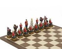 The British Vs. Zulus Hand-Painted Themed Chess Pieces By Italfama