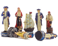 Pirates Vs. Navy Hand-Painted Themed Chess Pieces By Italfama