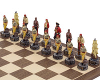 Pirates Vs. Navy Hand-Painted Themed Chess Pieces By Italfama