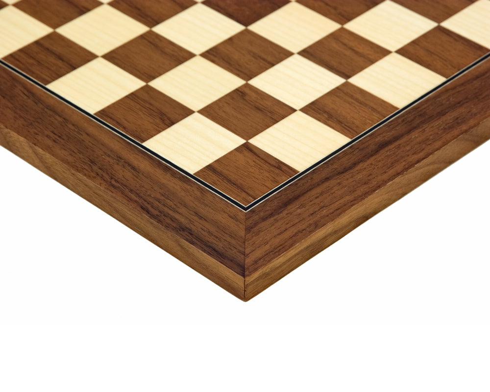13.8-Inch Walnut And Maple Deluxe Chess Board