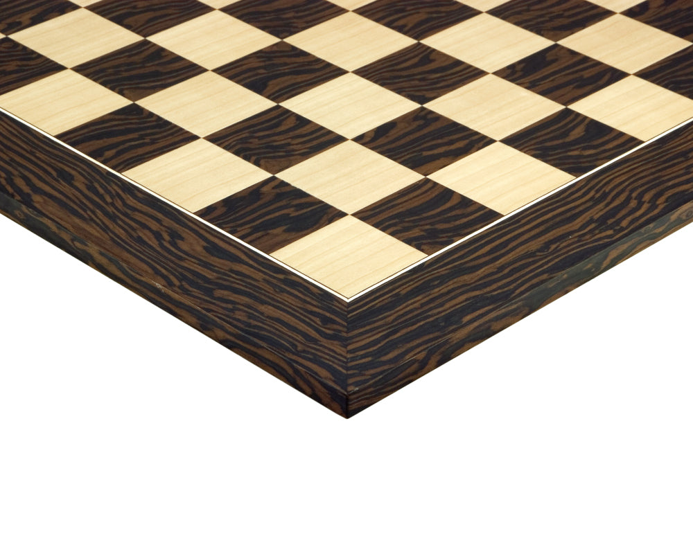 21.7-Inch Tiger Ebony And Maple Deluxe Chess Board