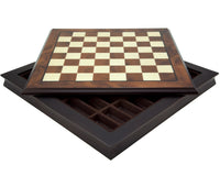 16.9-Inch Walnut And Maple Chess Cabinet With Removable Lid