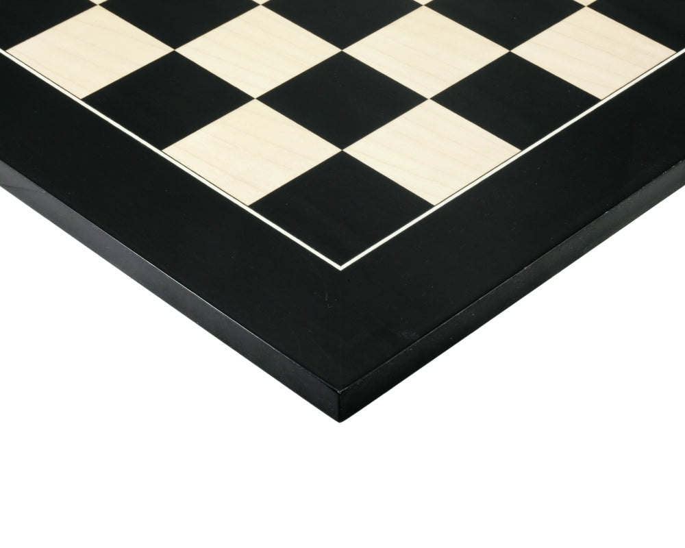 21.7-Inch Gloss Black Anegre And Maple Deluxe Chess Board