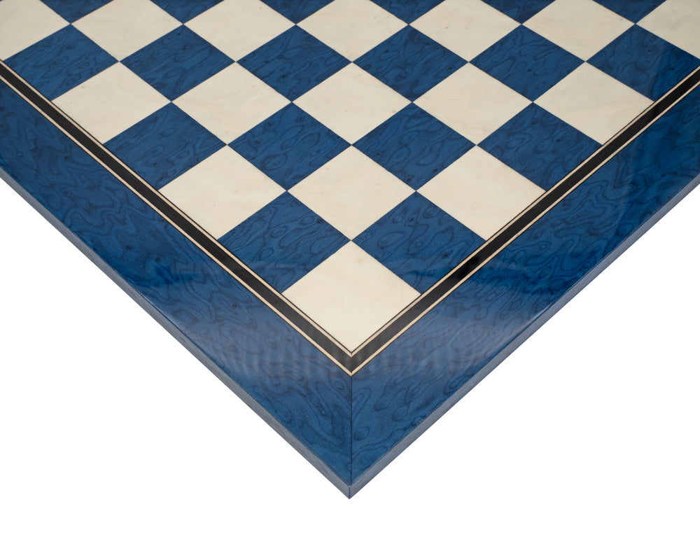 19.7-Inch Lacquered Blue Erable And Maple Deluxe Chess Board