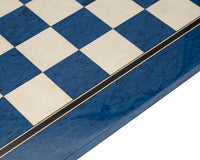 19.7-Inch Lacquered Blue Erable And Maple Deluxe Chess Board