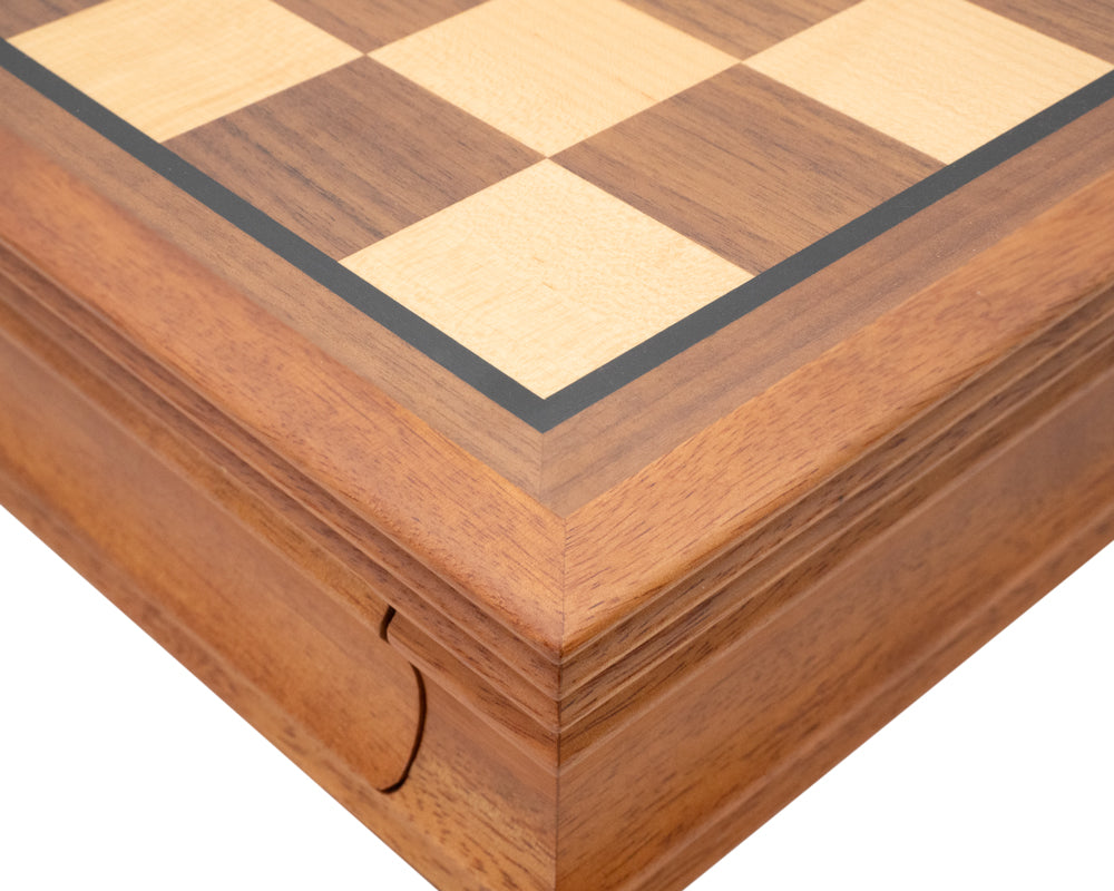 19.7-Inch Mahogany-Framed Chess Cabinet With Drawer