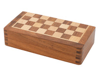 Deluxe Hardwood Folding Travel 7.5-Inch Magnetic Chess Set