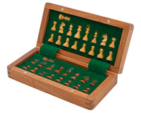 Deluxe Hardwood Folding Travel 7.5-Inch Magnetic Chess Set