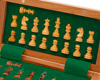 Deluxe Hardwood Folding Travel 7.5-Inch Magnetic Chess Set