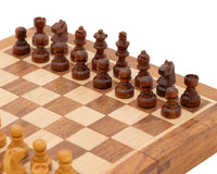 Deluxe Hardwood Folding Travel 7.5-Inch Magnetic Chess Set