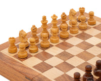 Deluxe Hardwood Folding Travel 7.5-Inch Magnetic Chess Set