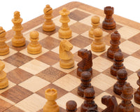 Deluxe Hardwood Folding Travel 7.5-Inch Magnetic Chess Set