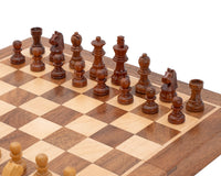 Deluxe Hardwood Folding Travel 9.8-Inch Magnetic Chess Set