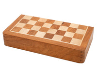 Deluxe Hardwood Folding Travel Magnetic Chess Set, 11.8 Inches