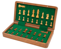 Deluxe Hardwood Folding Travel Magnetic Chess Set, 11.8 Inches