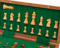 Deluxe Hardwood Folding Travel Magnetic Chess Set, 11.8 Inches