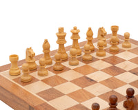 Deluxe Hardwood Folding Travel Magnetic Chess Set, 11.8 Inches