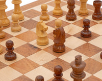 Deluxe Hardwood Folding Travel Magnetic Chess Set, 11.8 Inches