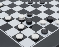 Italian Black-And-White Lacquered Wooden Checkers