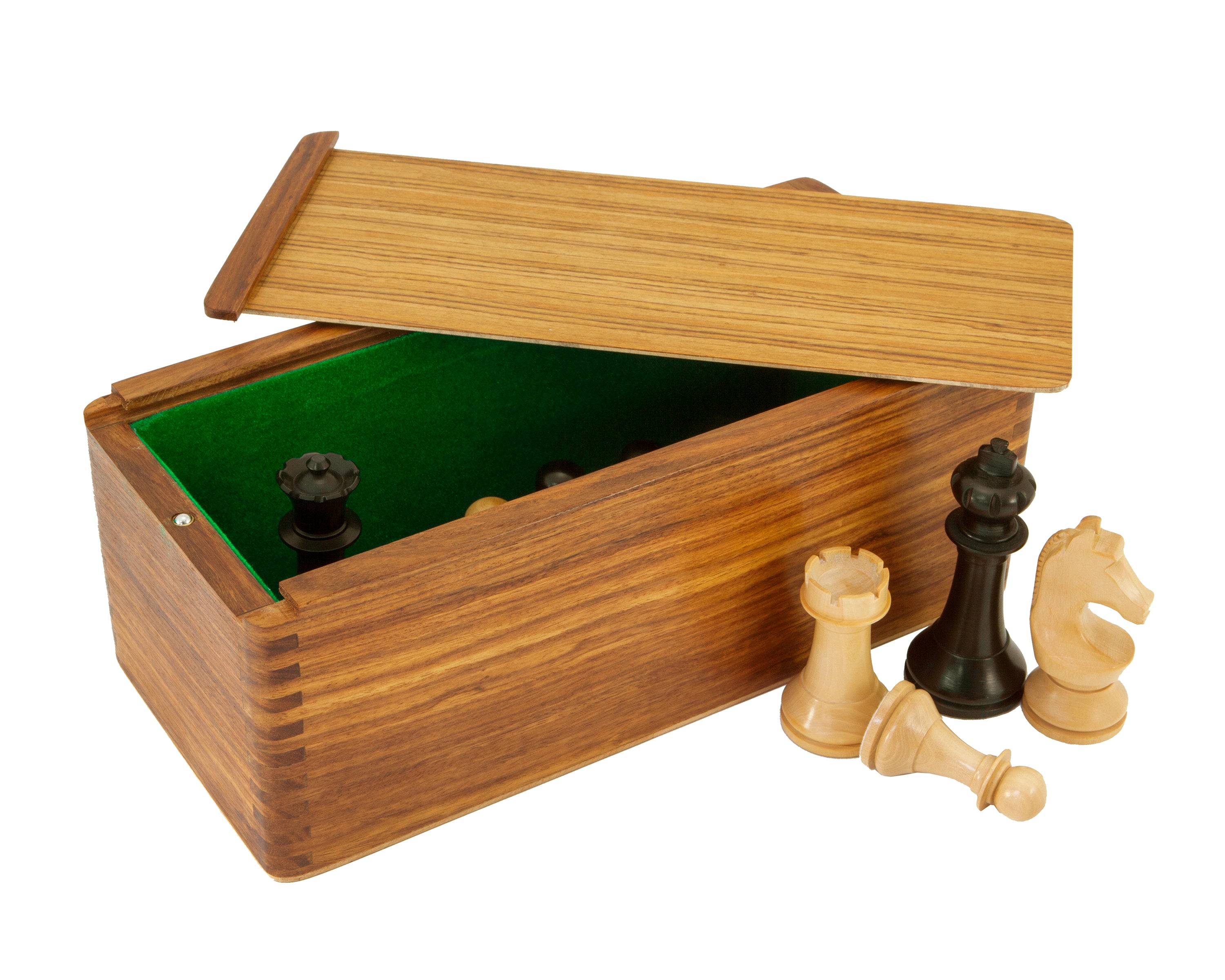 11-Inch Sheesham Chess Piece Storage Case With Sliding Lid