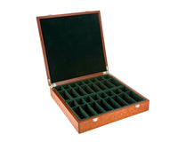 Root Wood Burl Luxury Chess Piece Storage Case With Compartments, 16.9 Inches