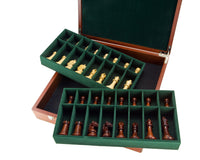Root Wood Burl Luxury Chess Piece Storage Case With Compartments, 16.9 Inches