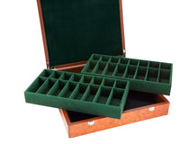 Root Wood Burl Luxury Chess Piece Storage Case With Compartments, 16.9 Inches
