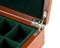 Root Wood Burl Luxury Chess Piece Storage Case With Compartments, 16.9 Inches