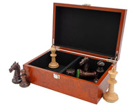 Root Wood Burl Chess Piece Case With Hinged Lid - Small