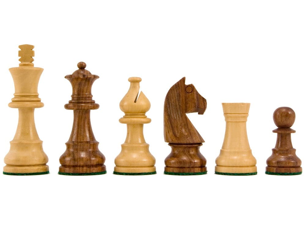 Down Head Knight Sheesham Staunton Chess Pieces â€“ 3 Inch, Weighted and Felted, Suitable for 15 or 16 Inch Boards, Hand Crafted
