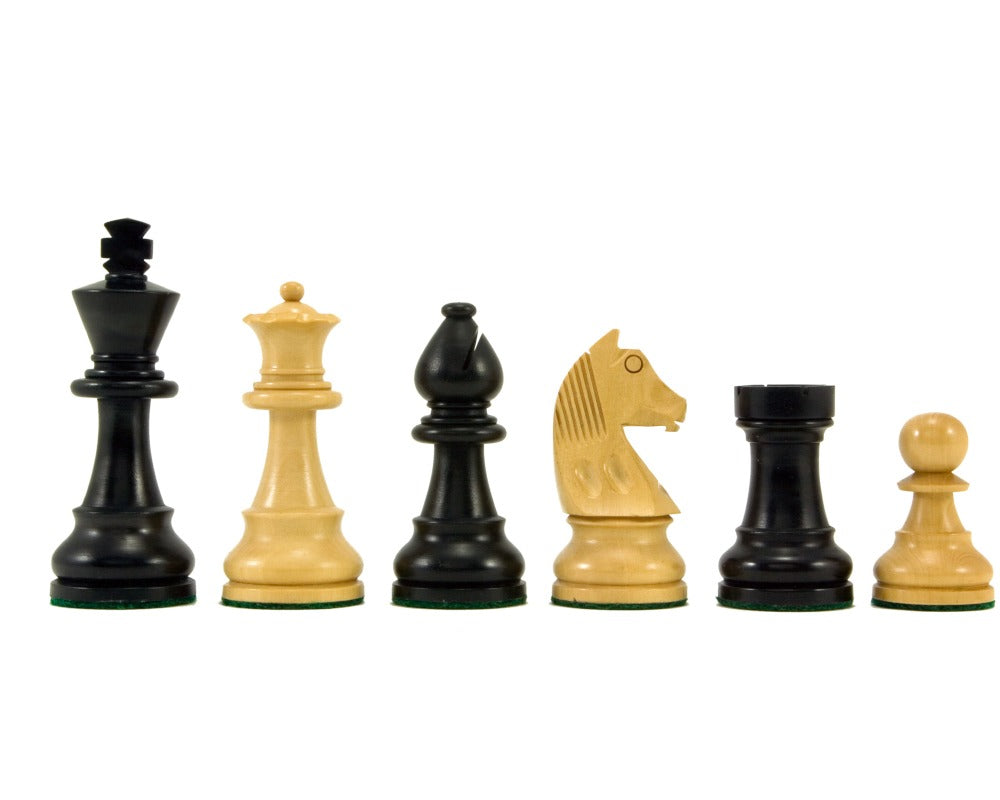 Down Head Knight, Ebonized Staunton Chess Pieces - 3.3 Inches