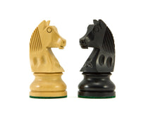 Down Head Knight, Ebonized Staunton Chess Pieces - 3.3 Inches