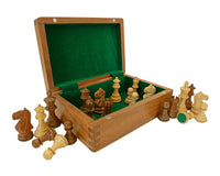 Fierce Knight Sheesham Staunton Chess Pieces - 3 Inches, Includes Dark Wood Case